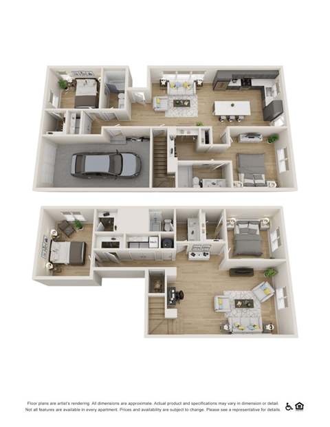 Floor plan for 4 beds, 3 baths, 2184 sqft